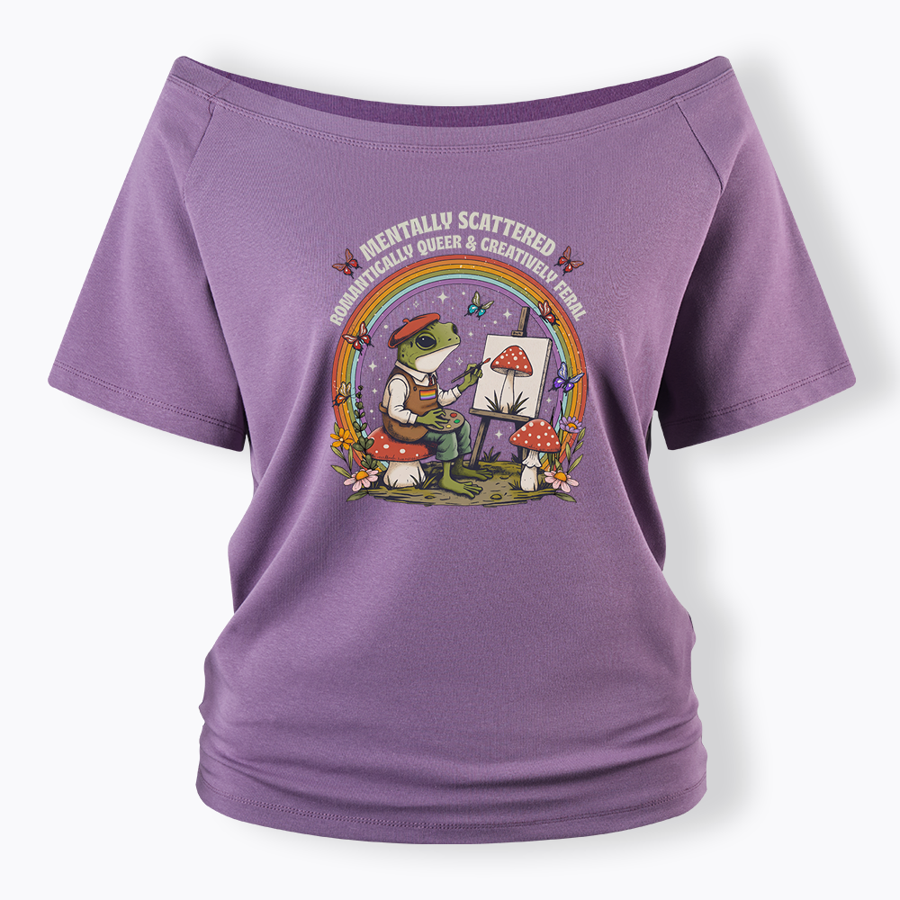 Frog Artist Off Shoulder T-shirt