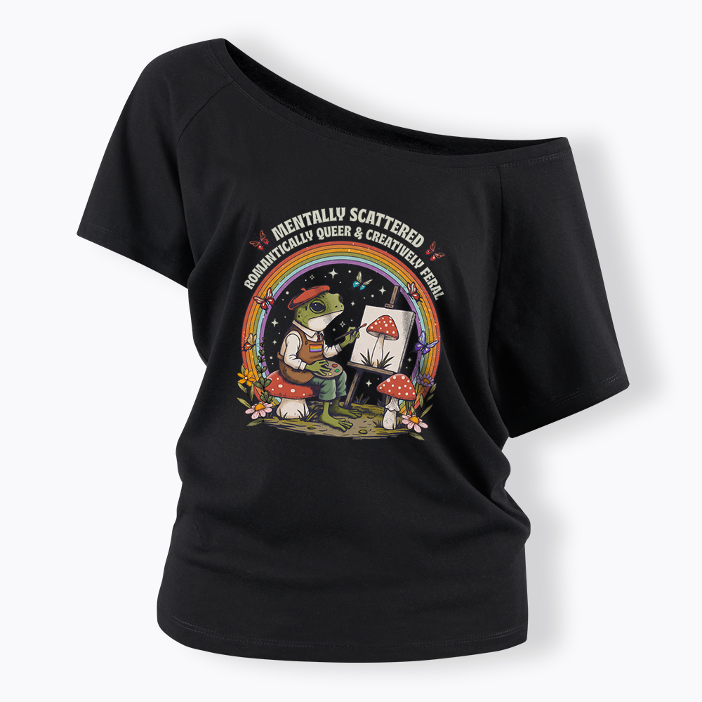 Frog Artist Off Shoulder T-shirt