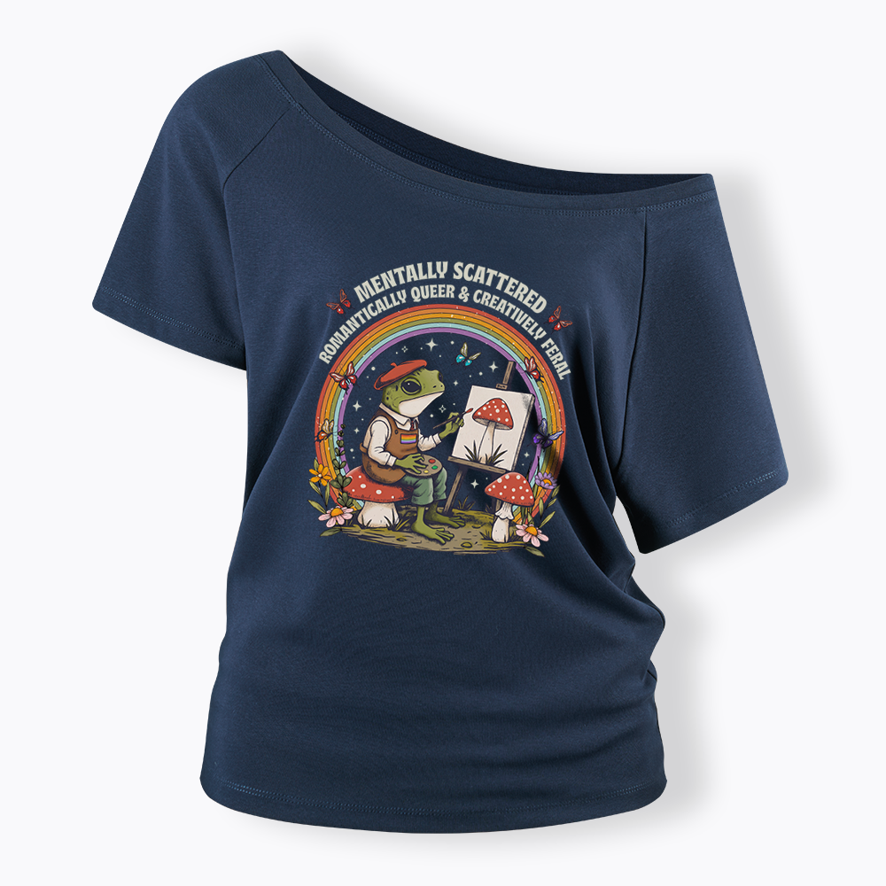 Frog Artist Off Shoulder T-shirt