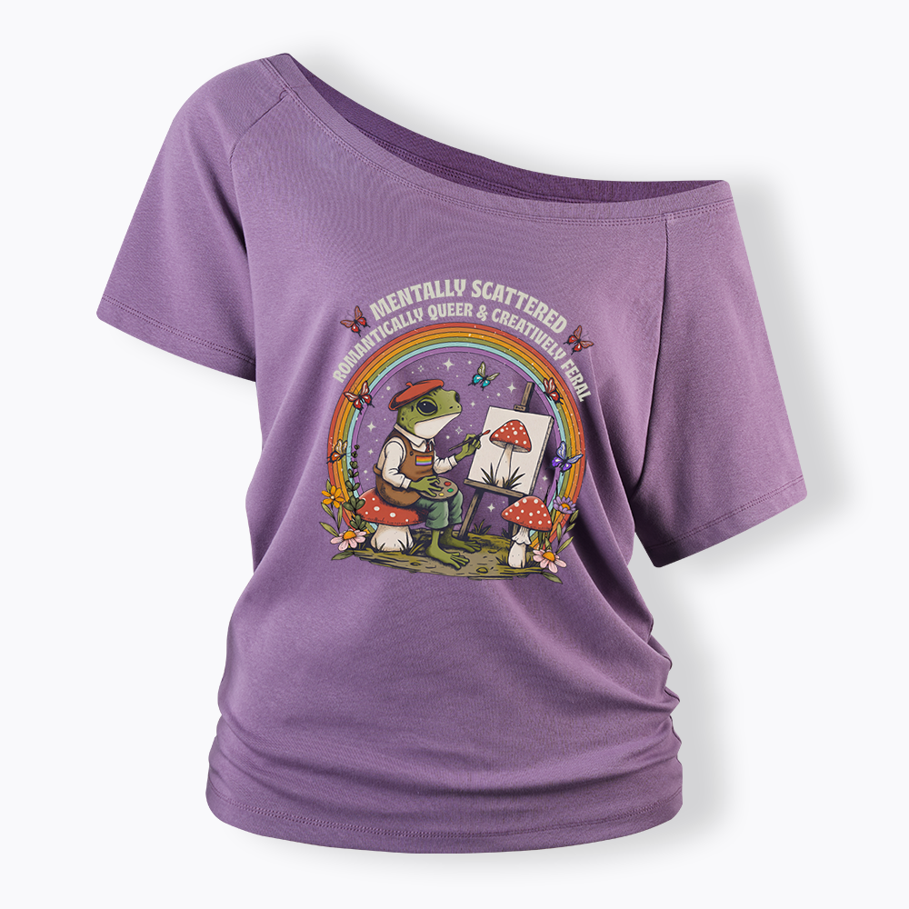 Frog Artist Off Shoulder T-shirt