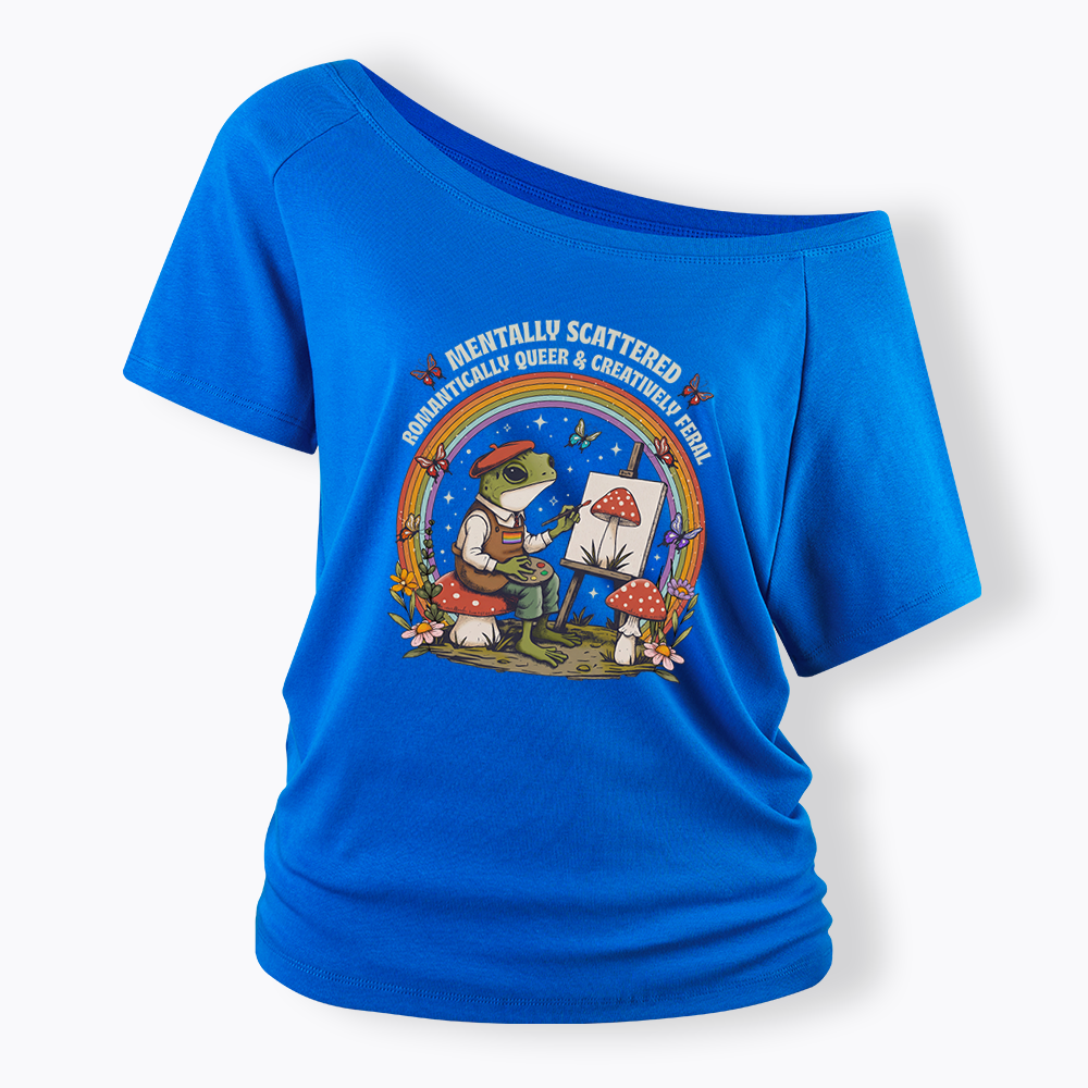 Frog Artist Off Shoulder T-shirt