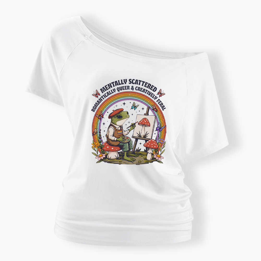 Frog Artist Off Shoulder T-shirt