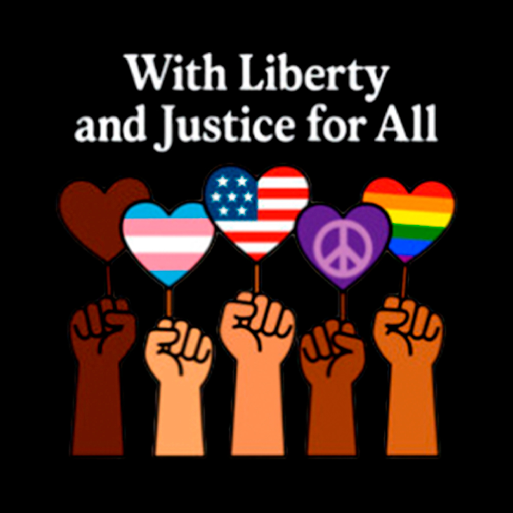 Inclusive Liberty And Justice For All Heart Cropped T-Shirt