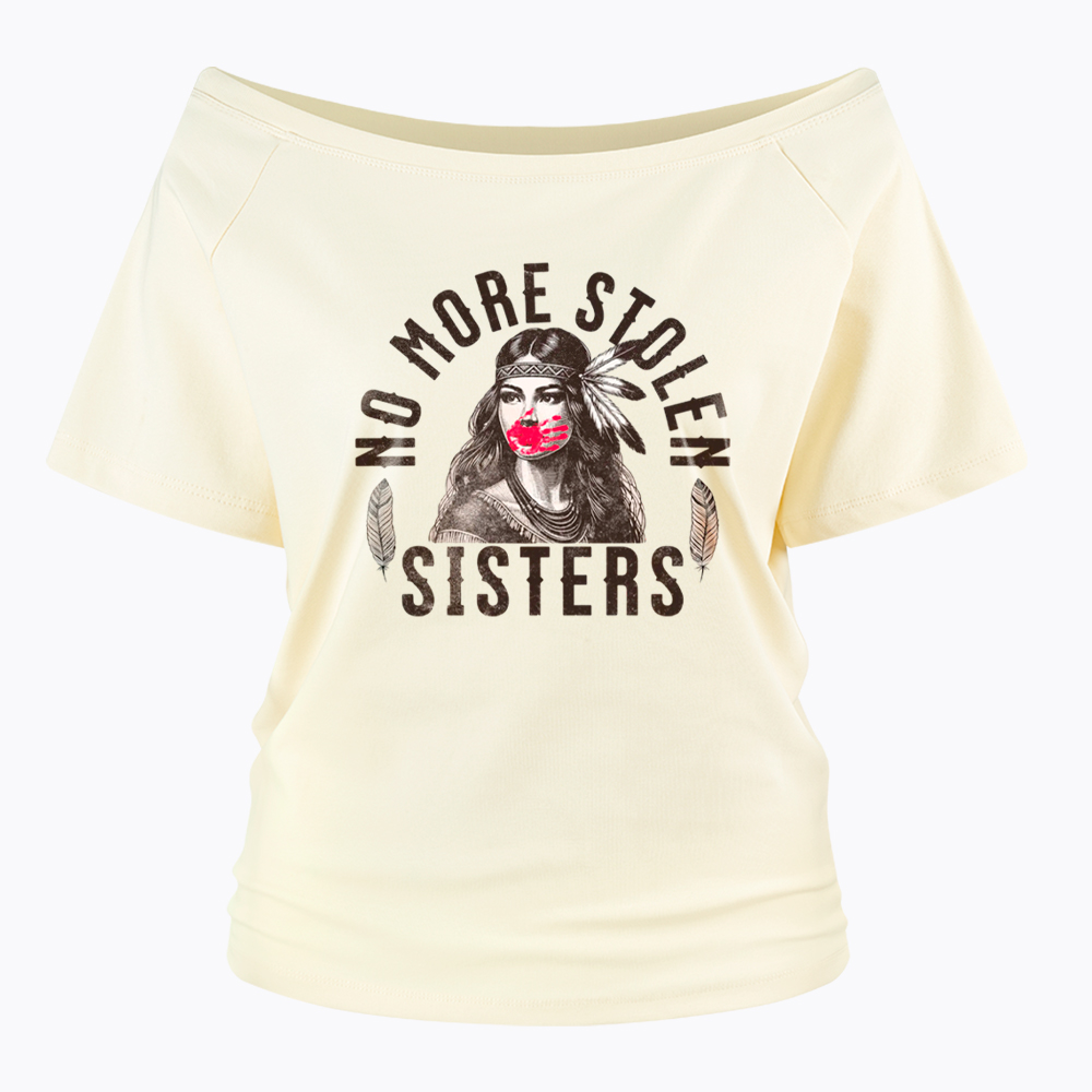 I Wear Red for My Sisters No More Stolen Sisters Off Shoulder T-Shirt