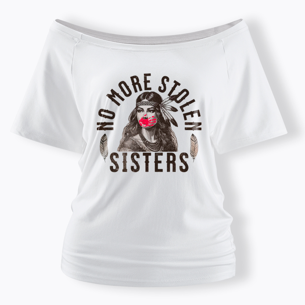 I Wear Red for My Sisters No More Stolen Sisters Off Shoulder T-Shirt
