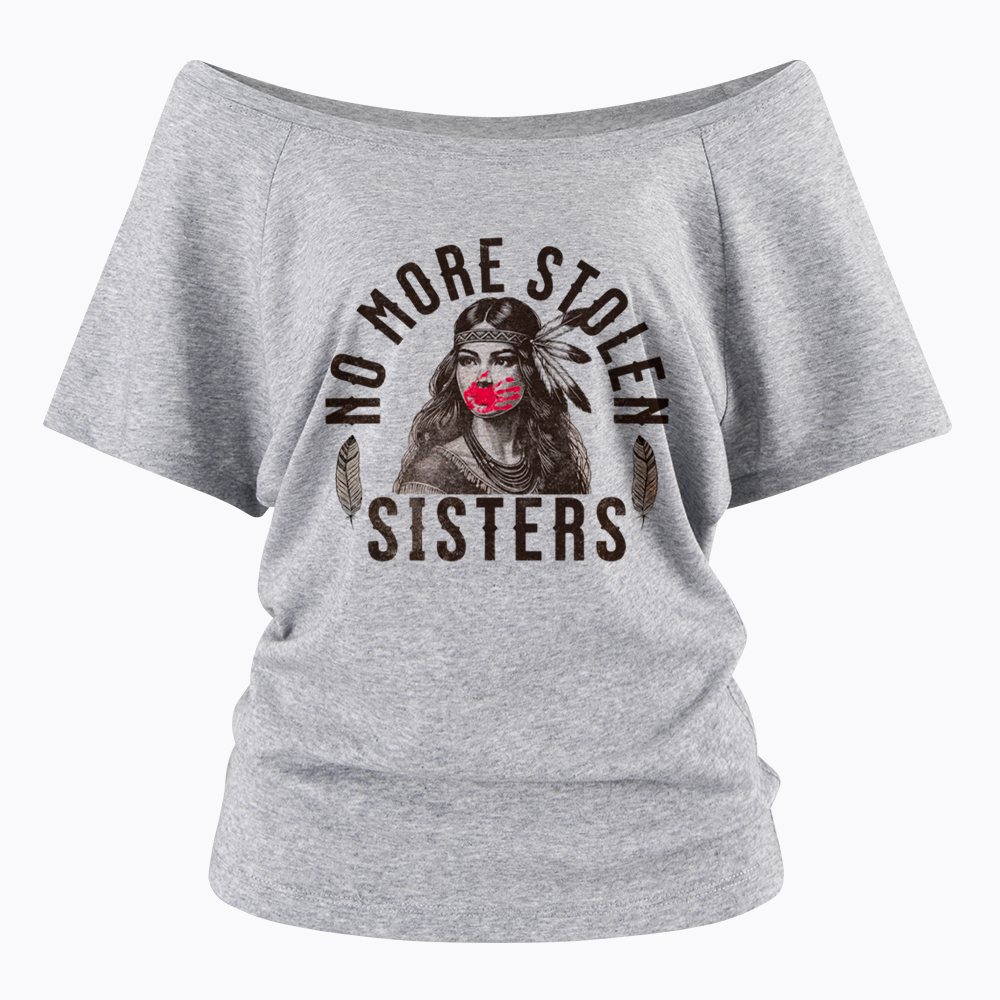 I Wear Red for My Sisters No More Stolen Sisters Off Shoulder T-Shirt