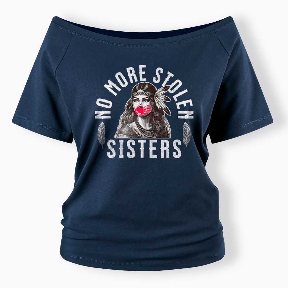 I Wear Red for My Sisters No More Stolen Sisters Off Shoulder T-Shirt