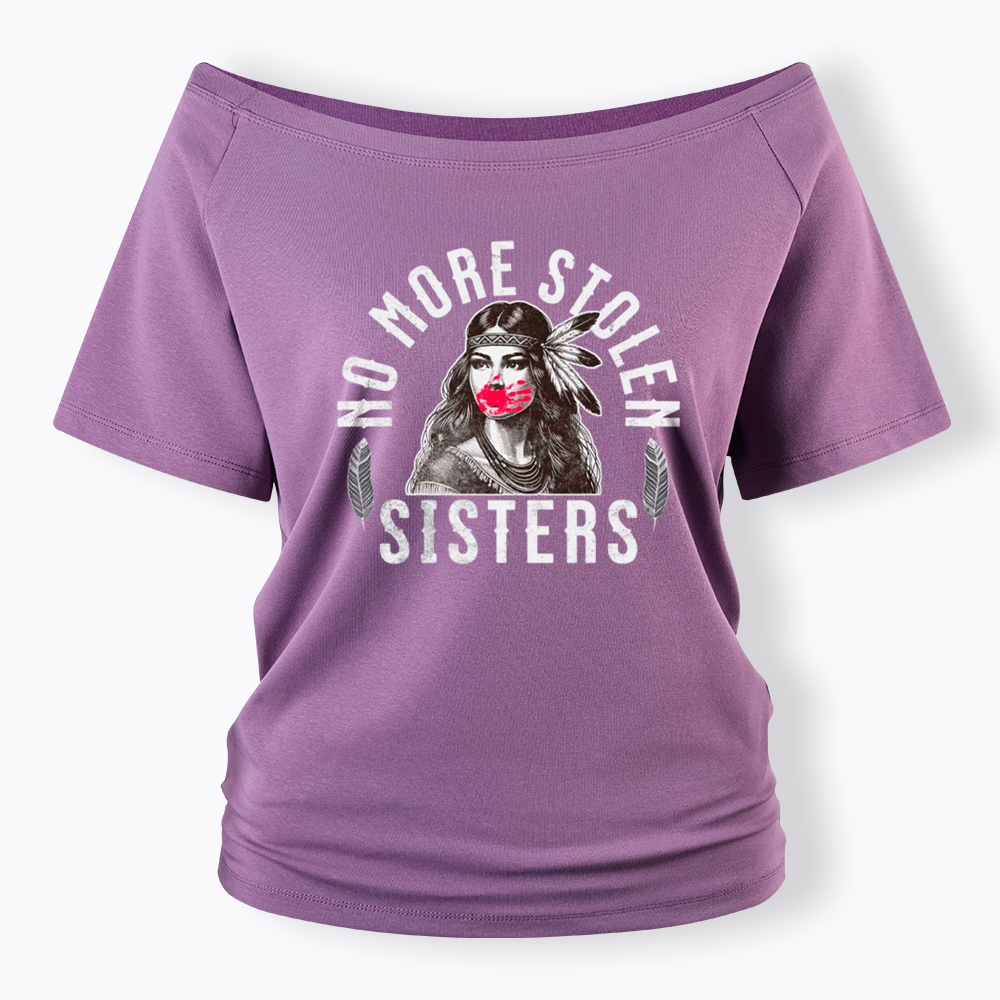 I Wear Red for My Sisters No More Stolen Sisters Off Shoulder T-Shirt