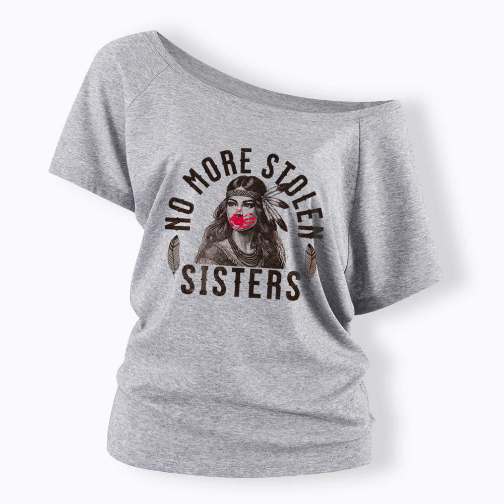 I Wear Red for My Sisters No More Stolen Sisters Off Shoulder T-Shirt