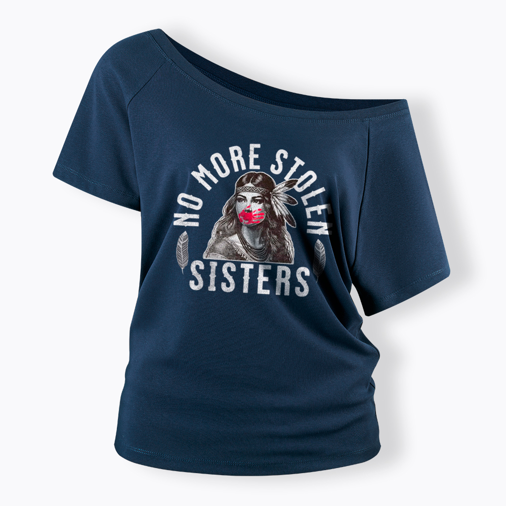I Wear Red for My Sisters No More Stolen Sisters Off Shoulder T-Shirt