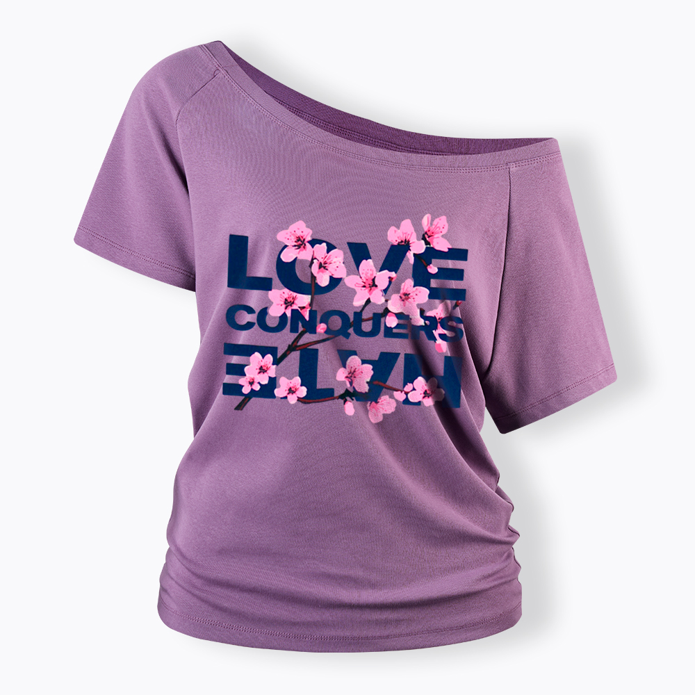 Love Conquers Hate Off Shoulder T-Shirt