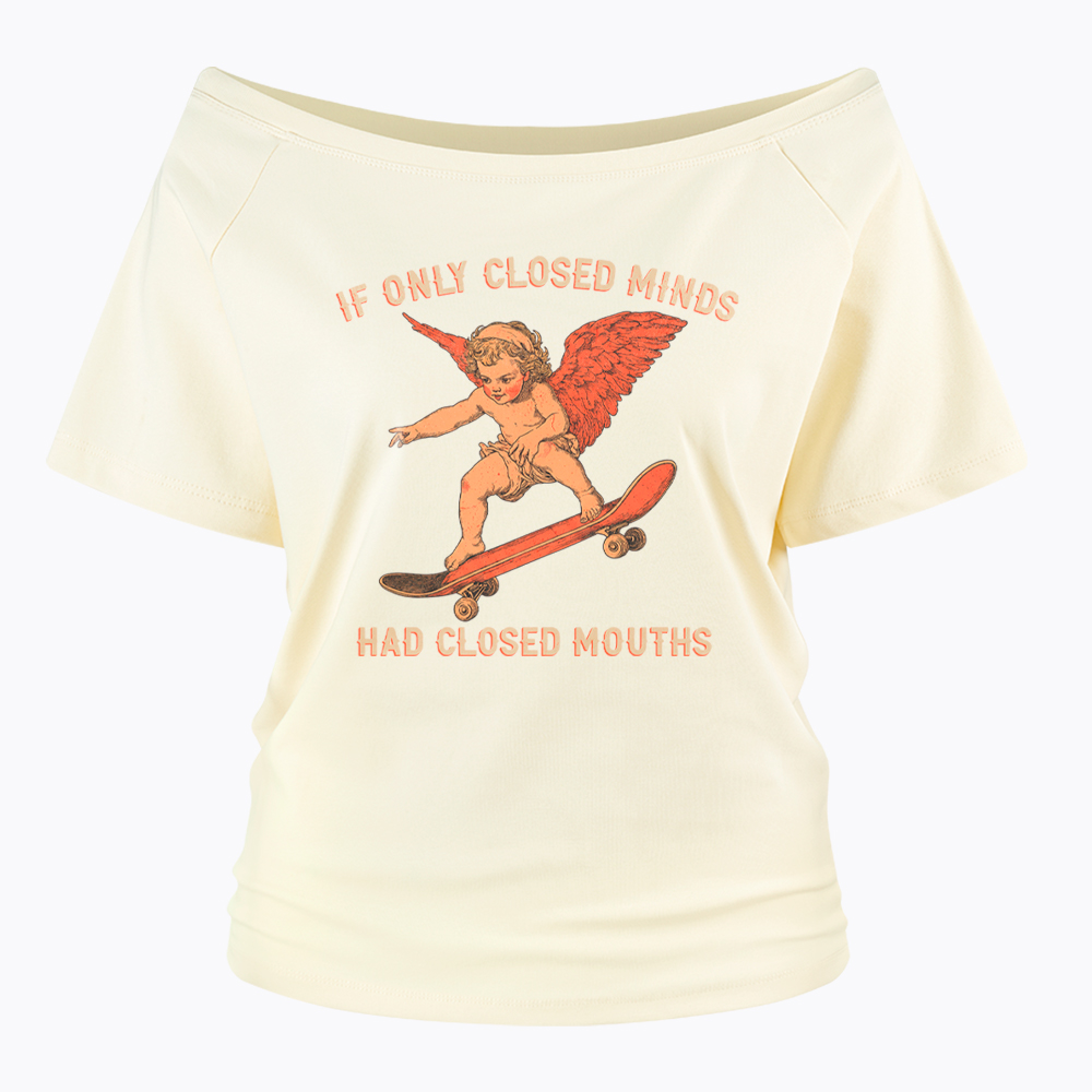 If Only Closed Minds Had Closed Mouths Off Shoulder T-Shirt