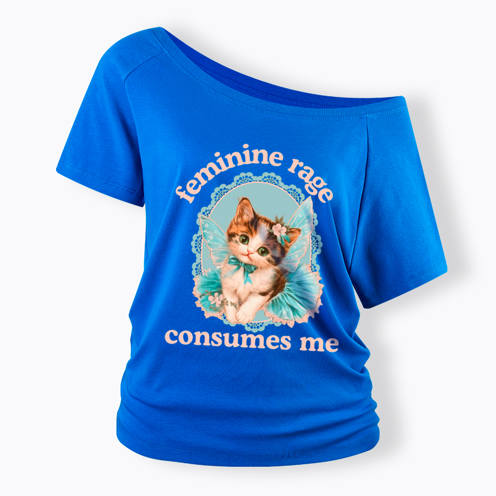 Feminine Rage Consumes Me Off Shoulder T-Shirt