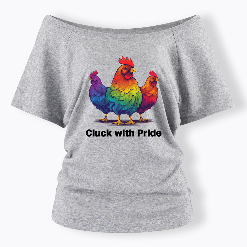 Rainbow Chicken LGBTQ Pride Off Shoulder T-shirt