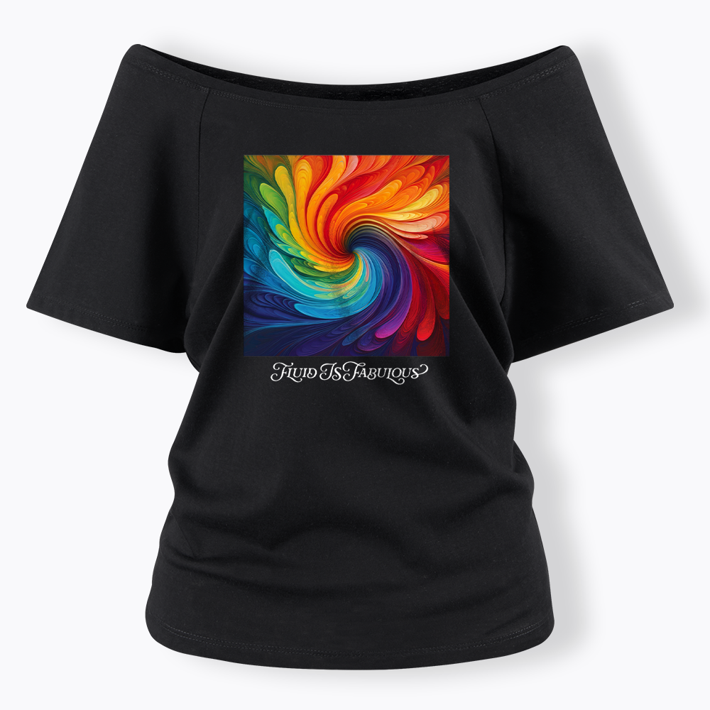 Rainbow Swirl Pride Off Shoulder T-shirt