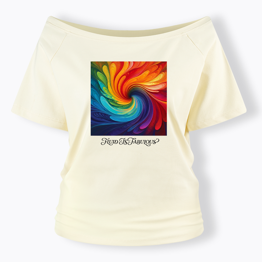 Rainbow Swirl Pride Off Shoulder T-shirt