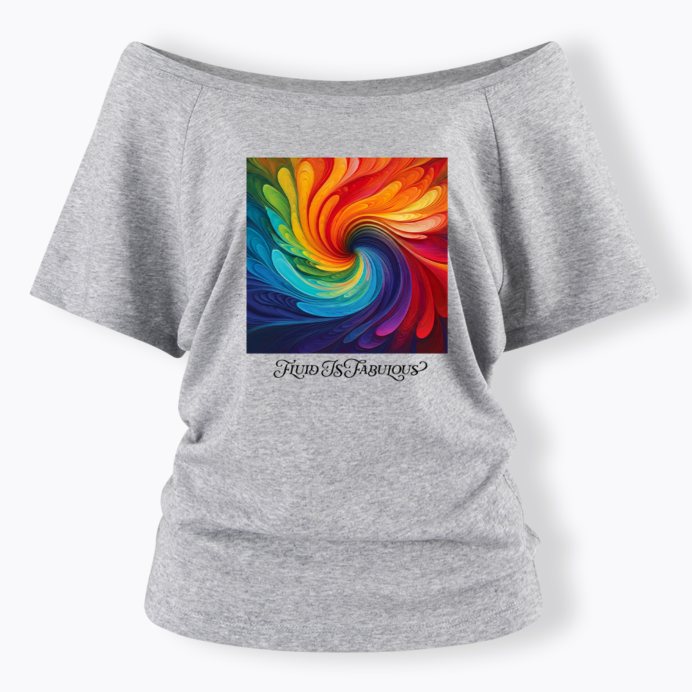 Rainbow Swirl Pride Off Shoulder T-shirt