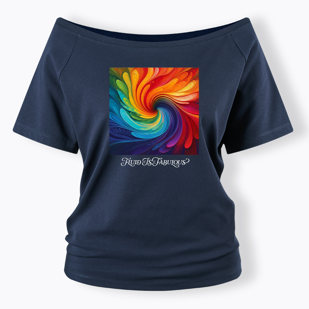 Rainbow Swirl Pride Off Shoulder T-shirt