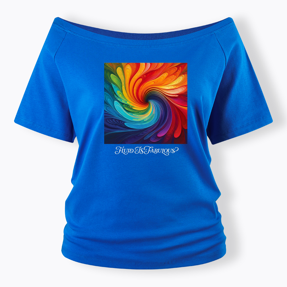 Rainbow Swirl Pride Off Shoulder T-shirt