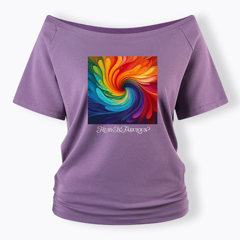 Rainbow Swirl Pride Off Shoulder T-shirt
