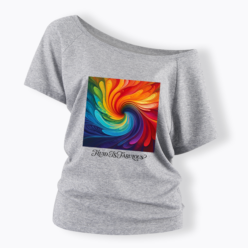 Rainbow Swirl Pride Off Shoulder T-shirt