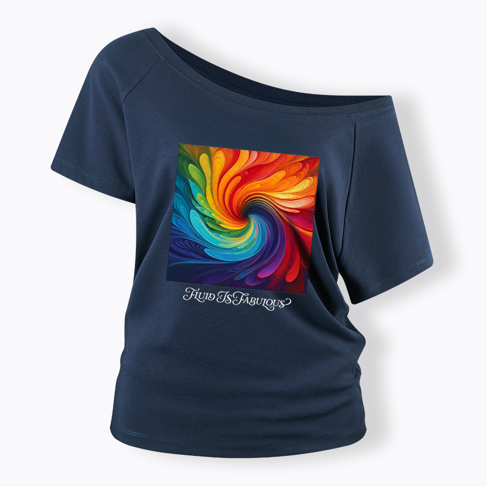 Rainbow Swirl Pride Off Shoulder T-shirt