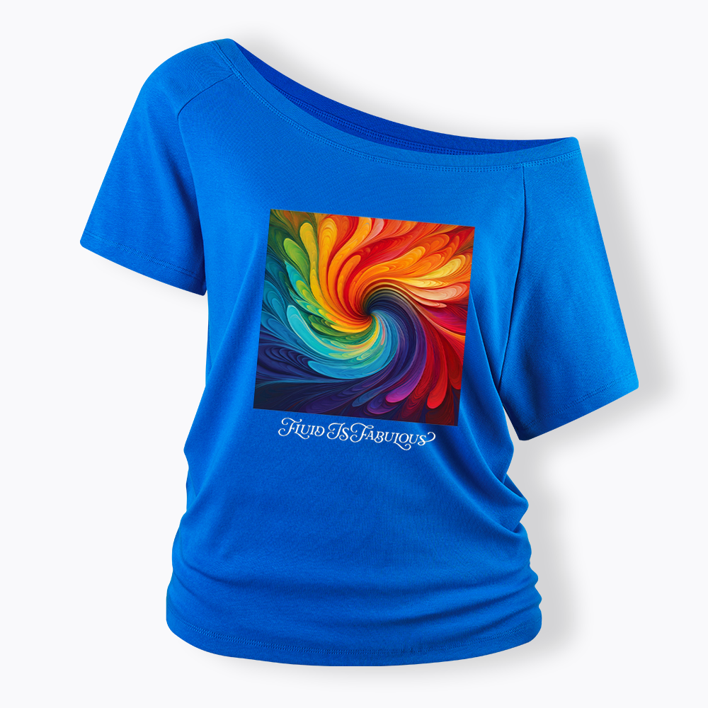 Rainbow Swirl Pride Off Shoulder T-shirt