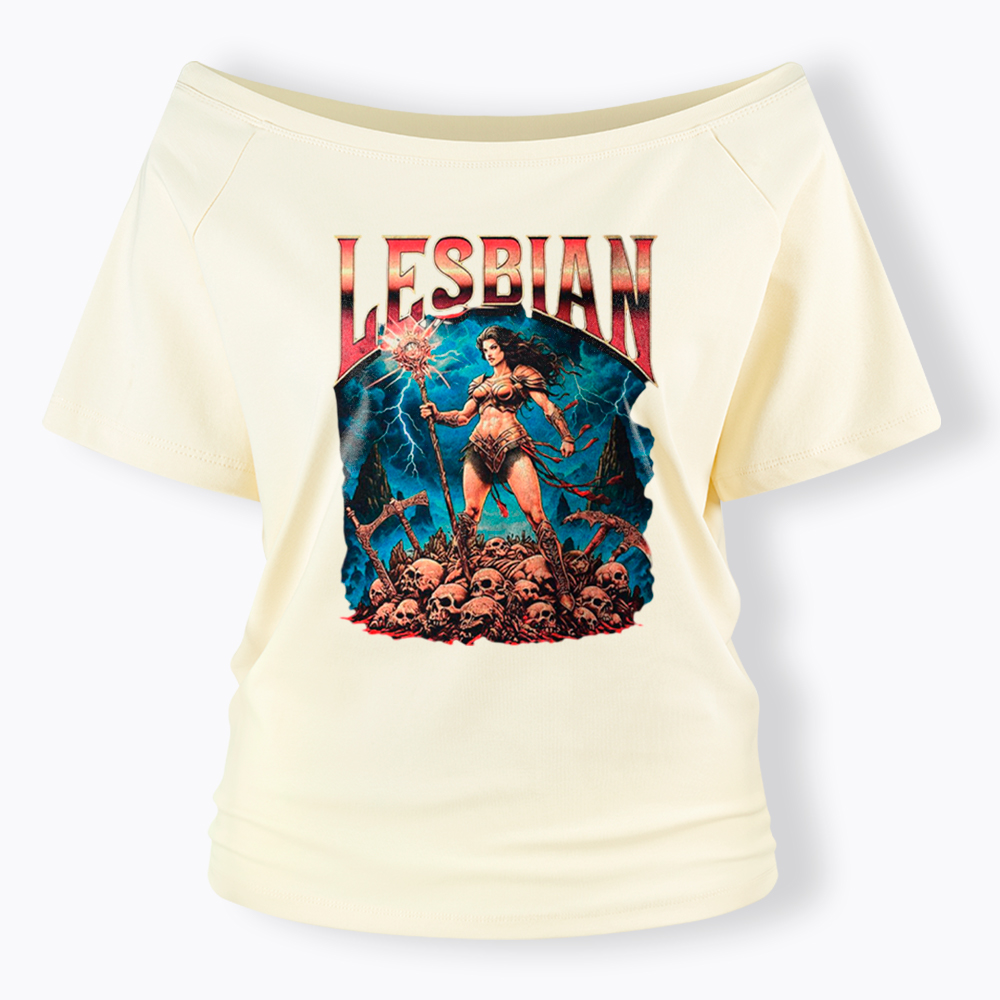 Lesbian Warrior Off Shoulder T-Shirt