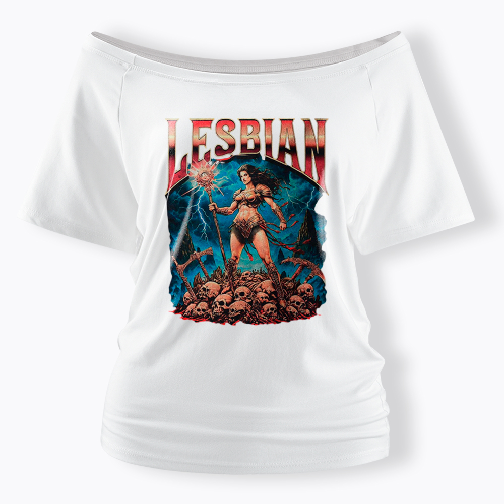 Lesbian Warrior Off Shoulder T-Shirt