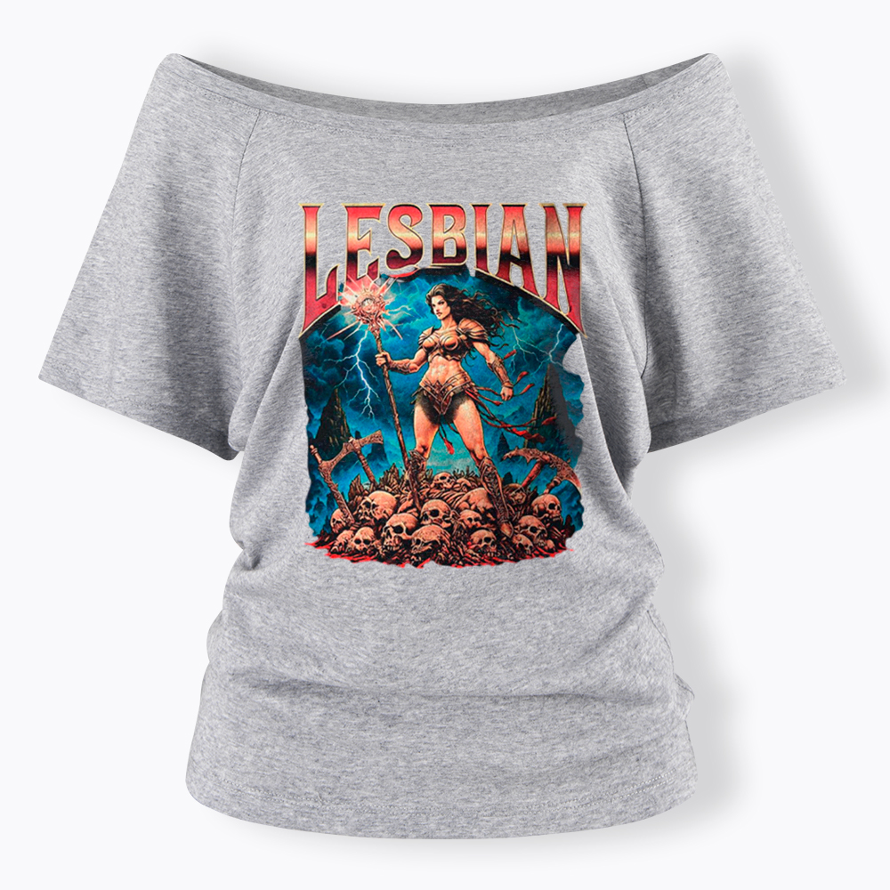 Lesbian Warrior Off Shoulder T-Shirt