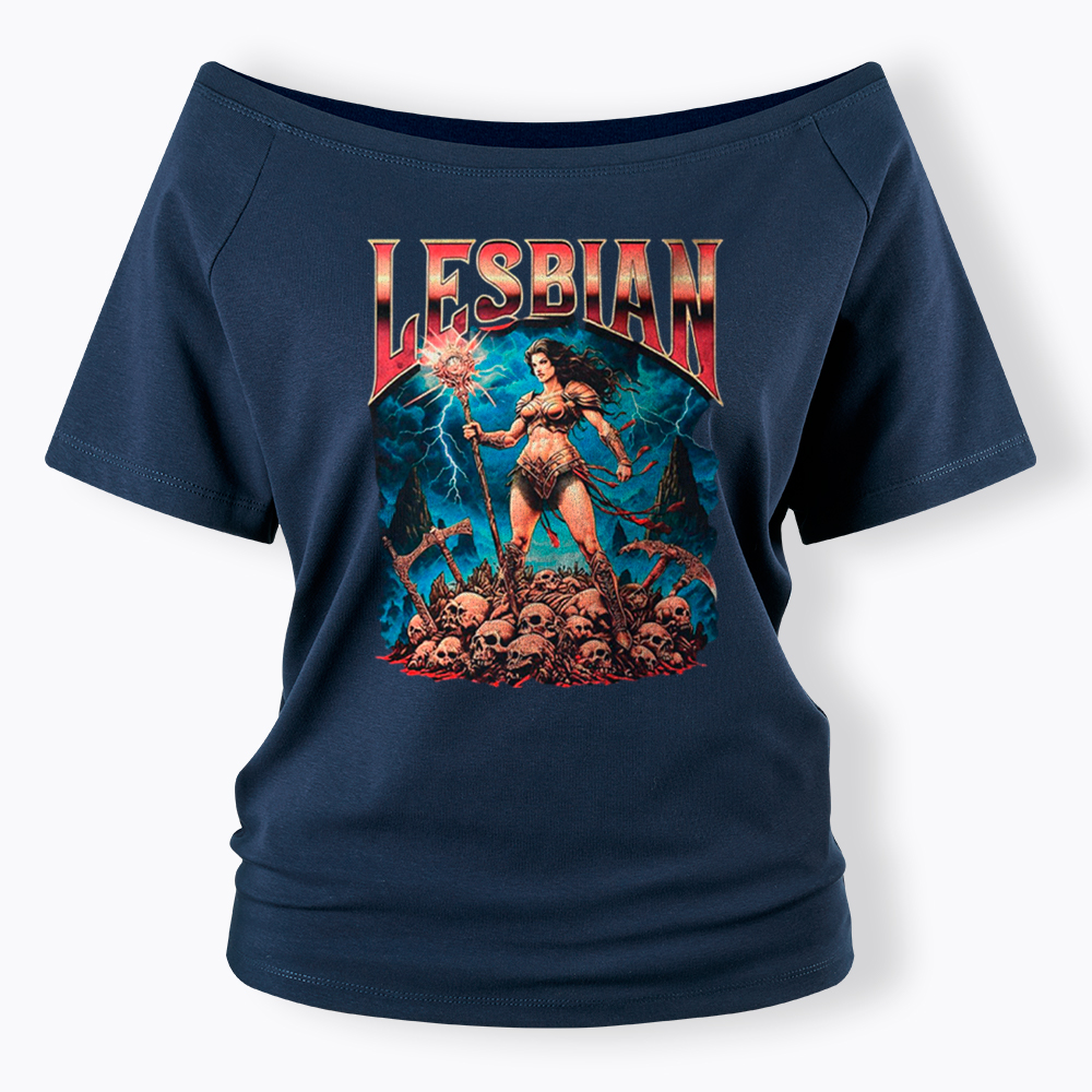 Lesbian Warrior Off Shoulder T-Shirt