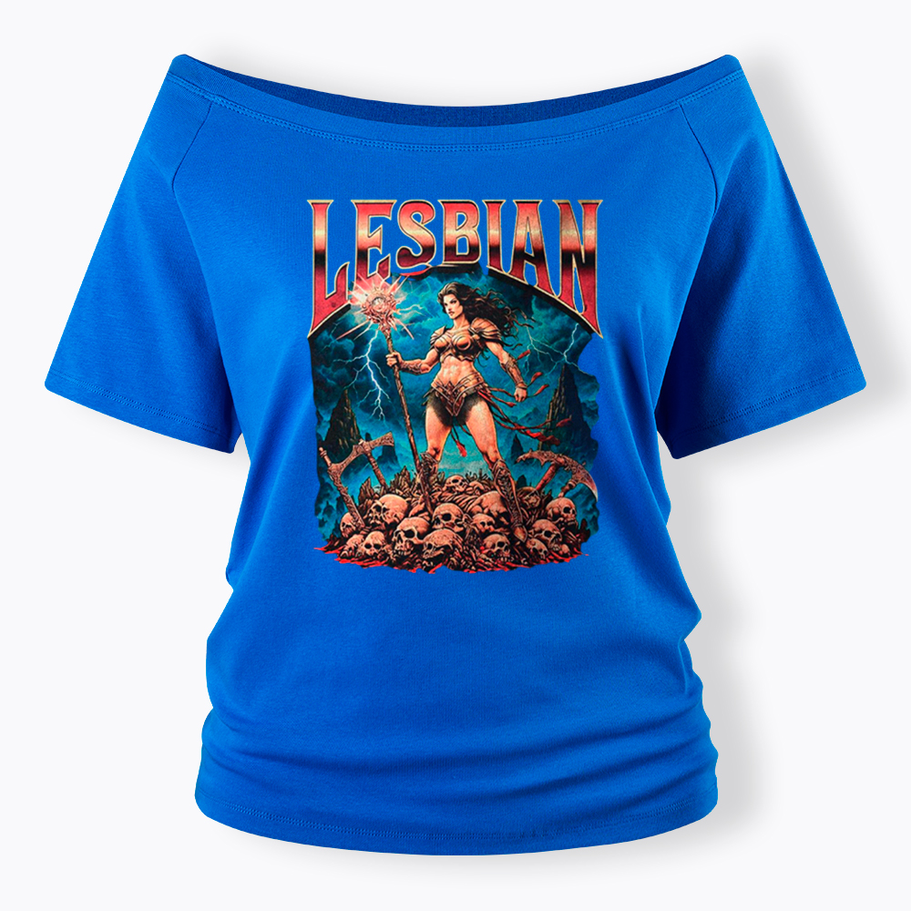 Lesbian Warrior Off Shoulder T-Shirt
