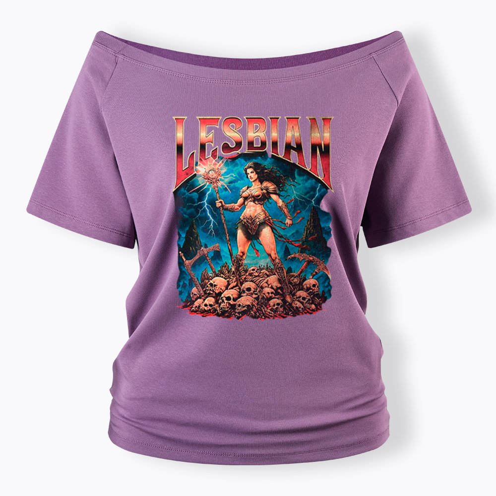 Lesbian Warrior Off Shoulder T-Shirt