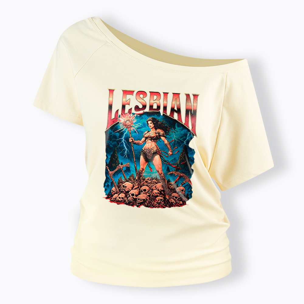 Lesbian Warrior Off Shoulder T-Shirt