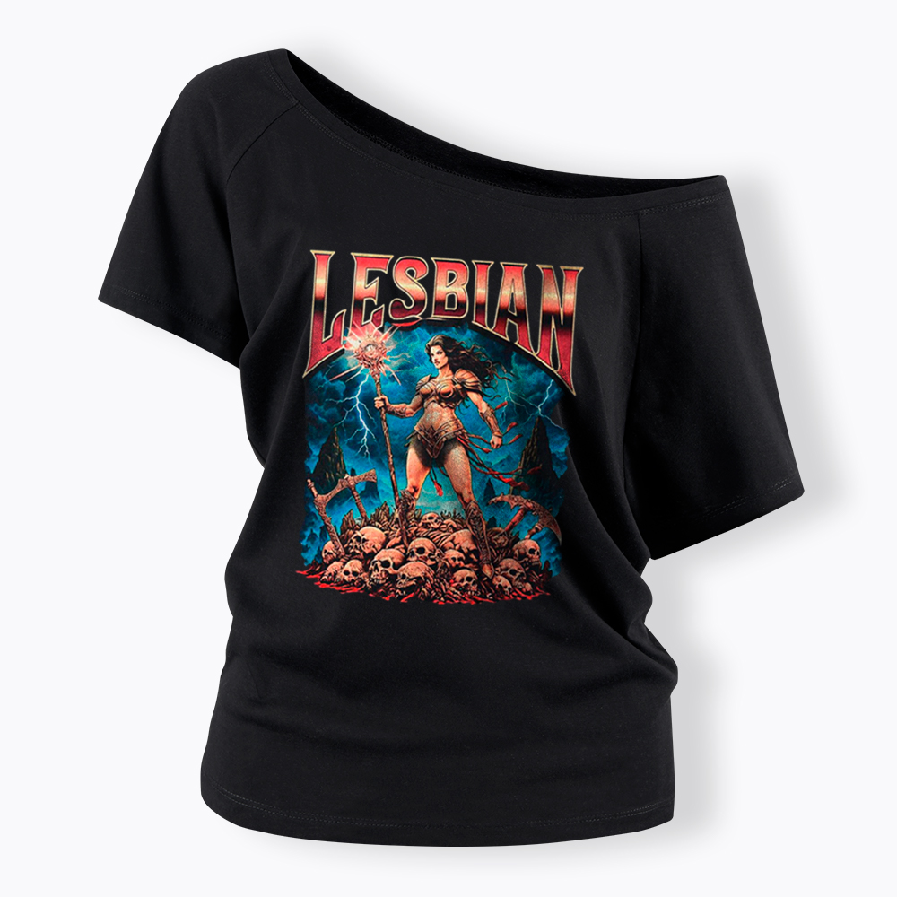 Lesbian Warrior Off Shoulder T-Shirt