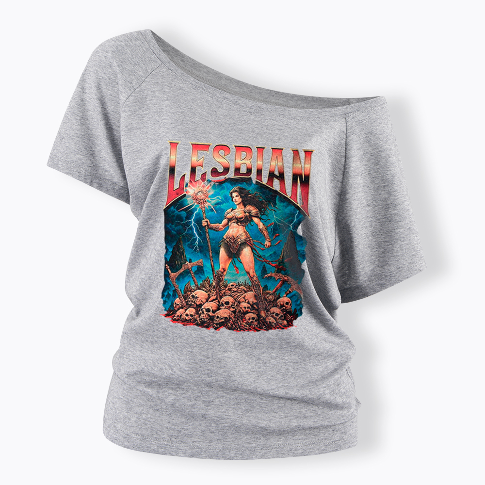 Lesbian Warrior Off Shoulder T-Shirt