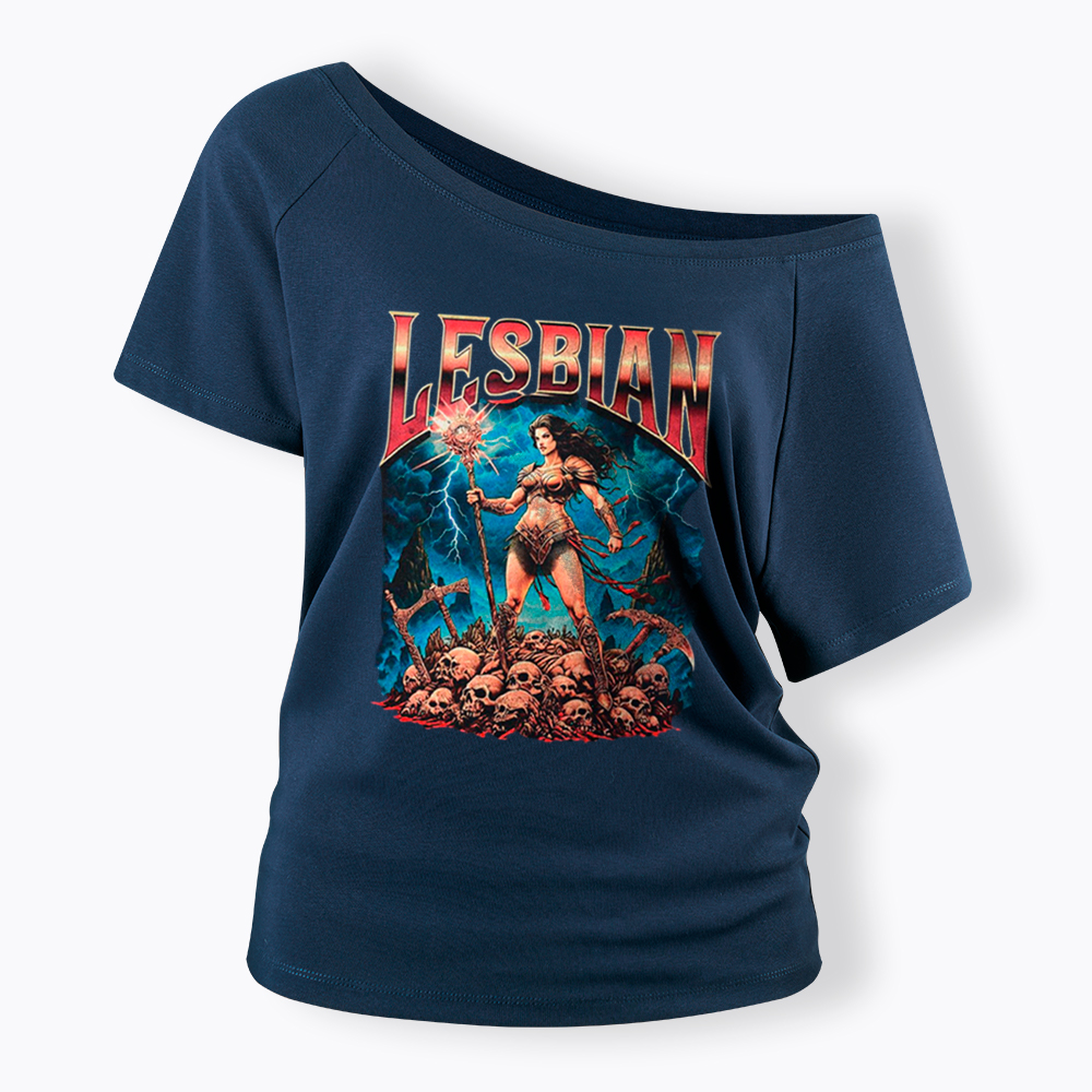 Lesbian Warrior Off Shoulder T-Shirt