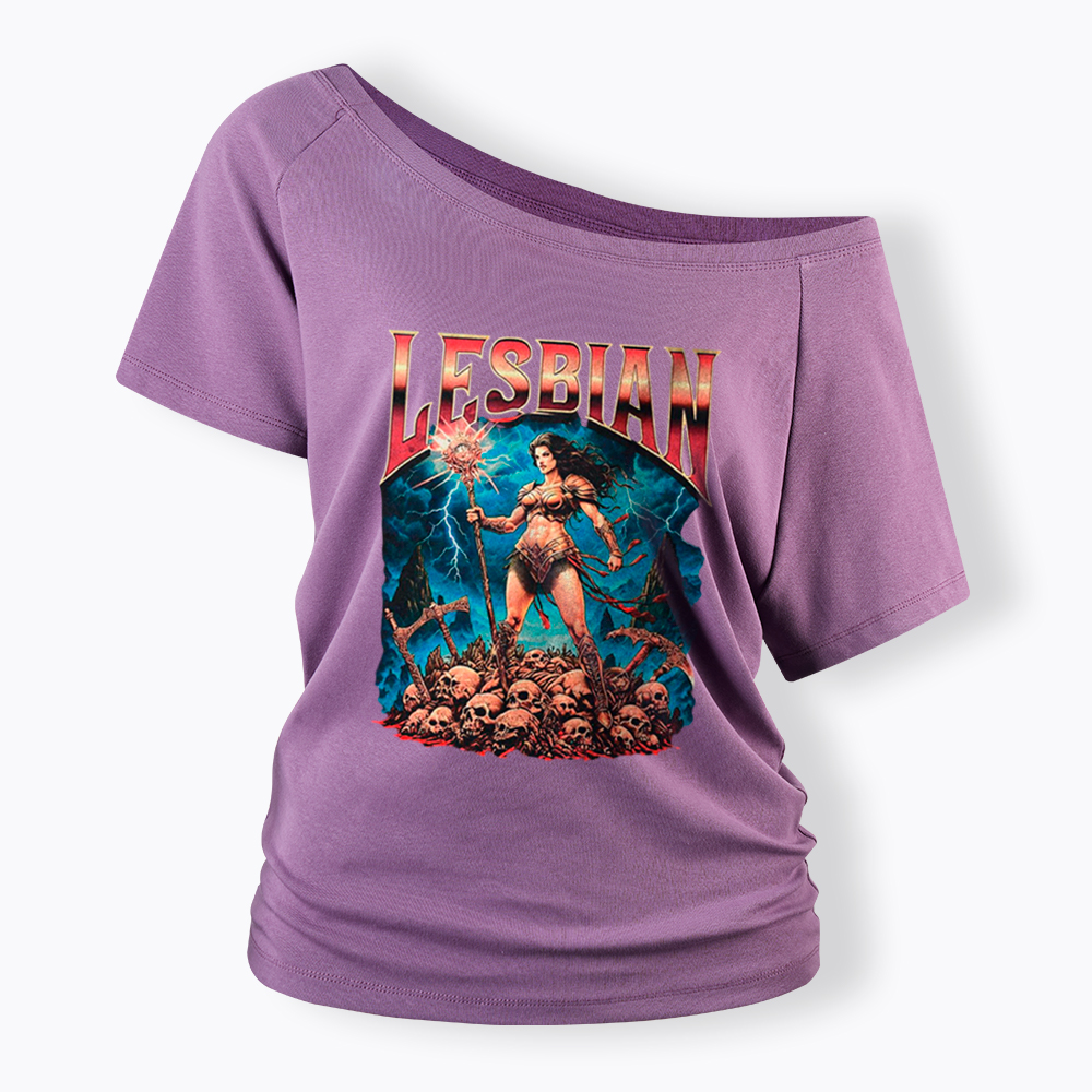 Lesbian Warrior Off Shoulder T-Shirt
