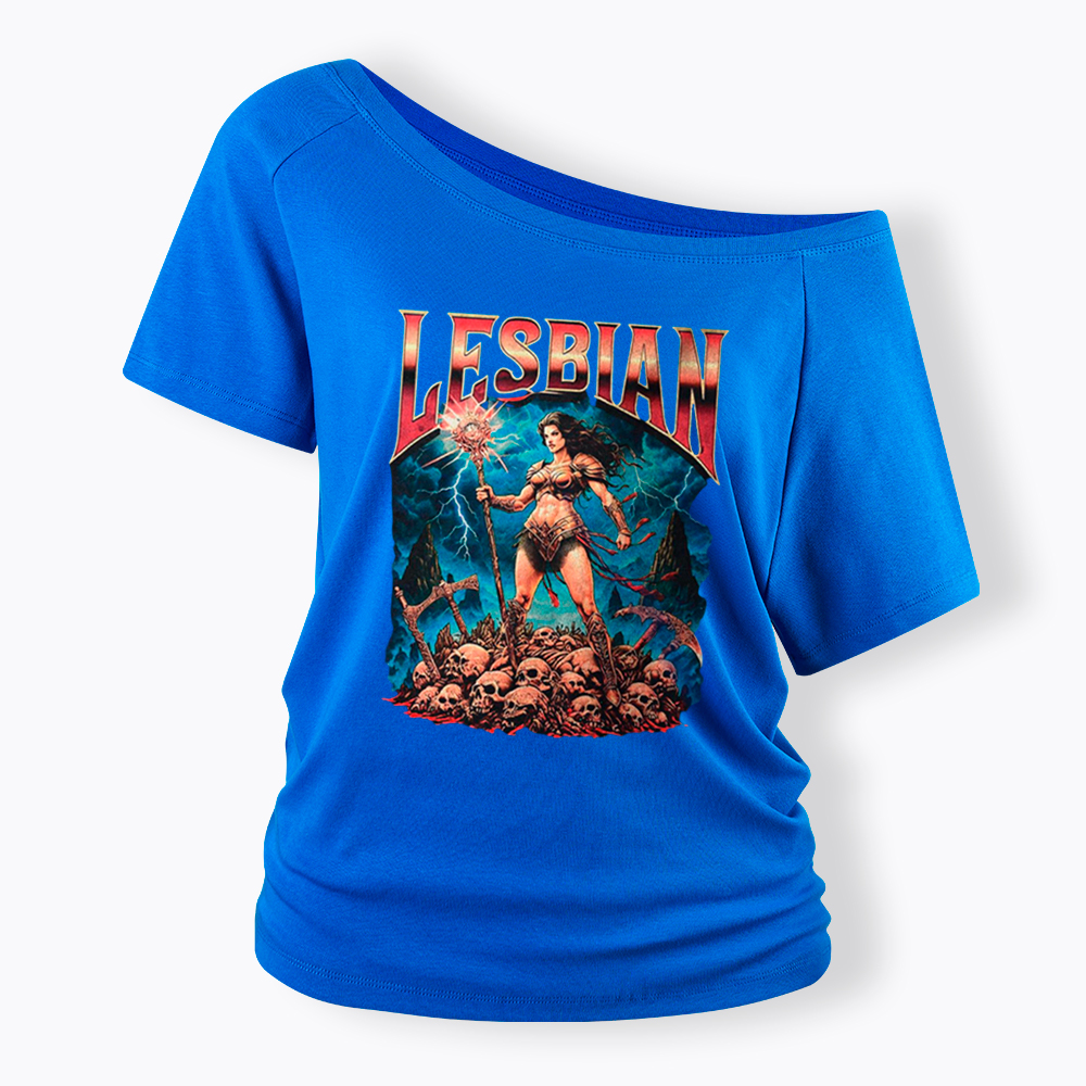 Lesbian Warrior Off Shoulder T-Shirt