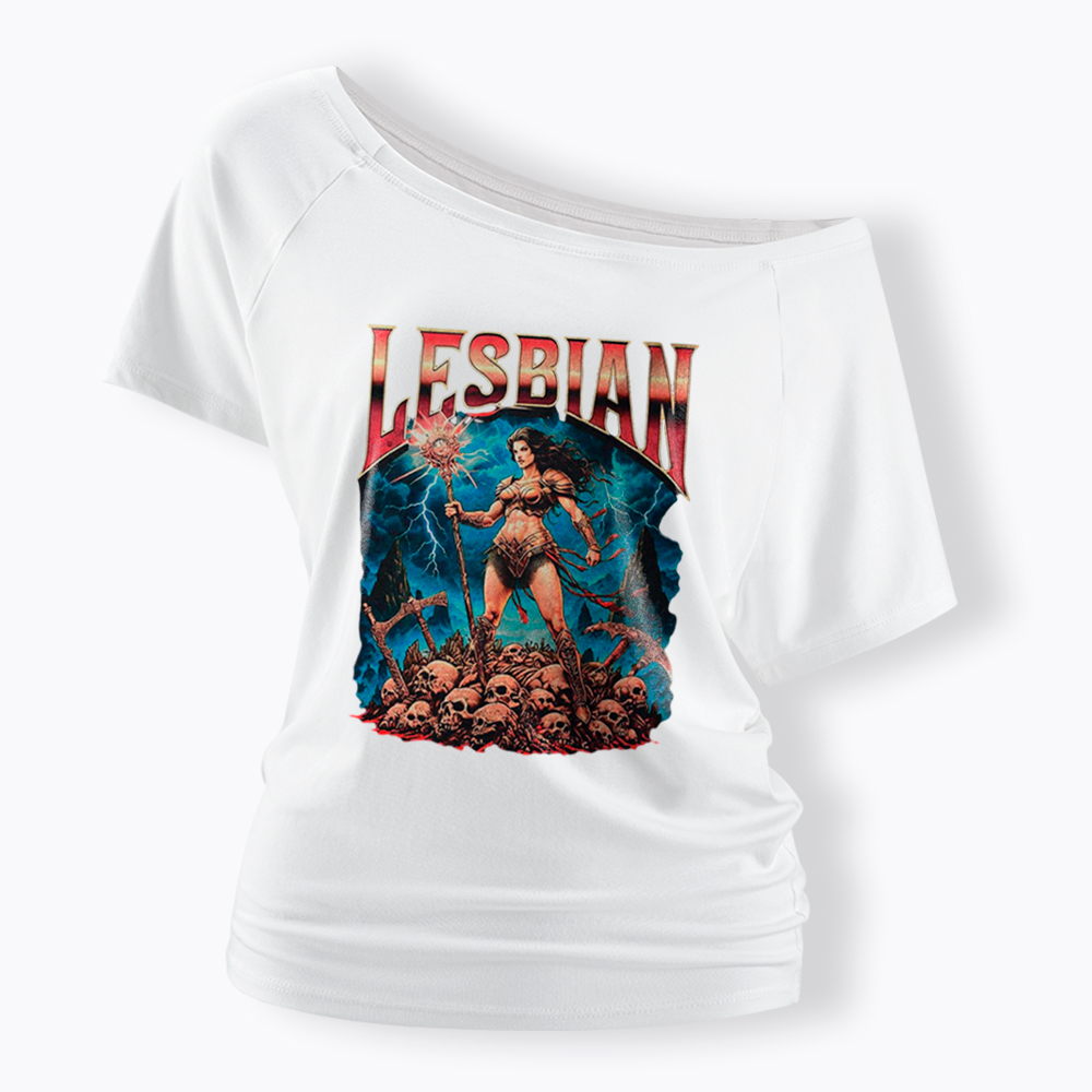 Lesbian Warrior Off Shoulder T-Shirt