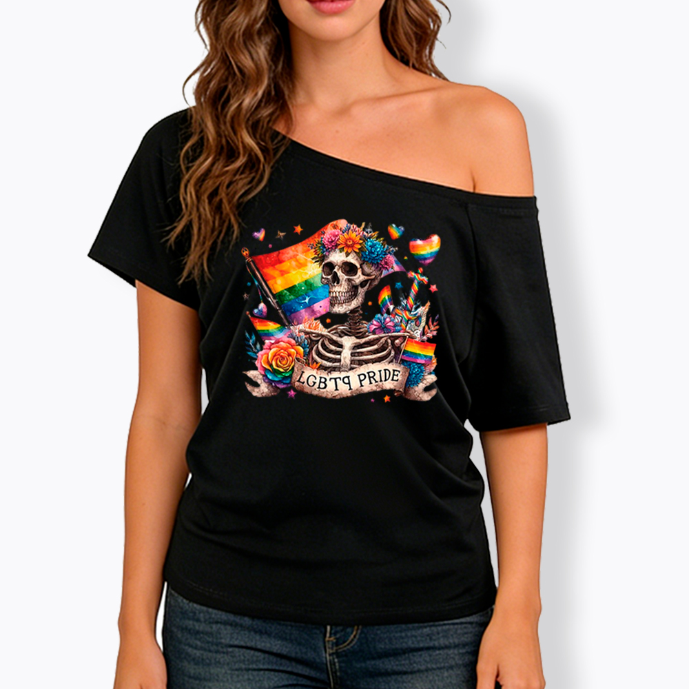 LGBTQ Pride Off Shoulder T-Shirt
