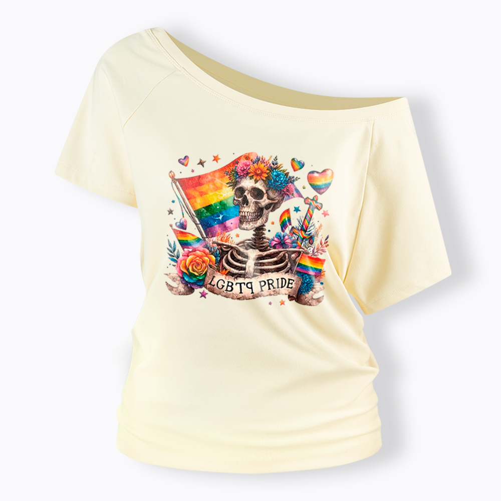 LGBTQ Pride Off Shoulder T-Shirt
