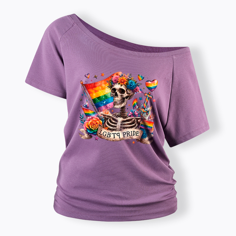 LGBTQ Pride Off Shoulder T-Shirt