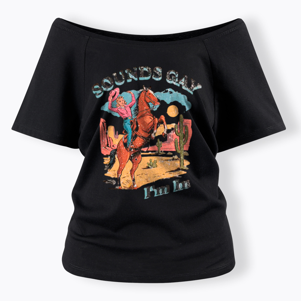 SOUNDS GAY Im In Off Shoulder T-Shirt