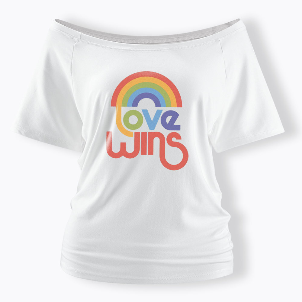 Love Wins Off Shoulder T-shirt