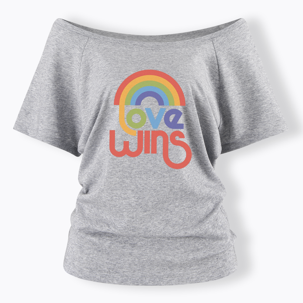 Love Wins Off Shoulder T-shirt