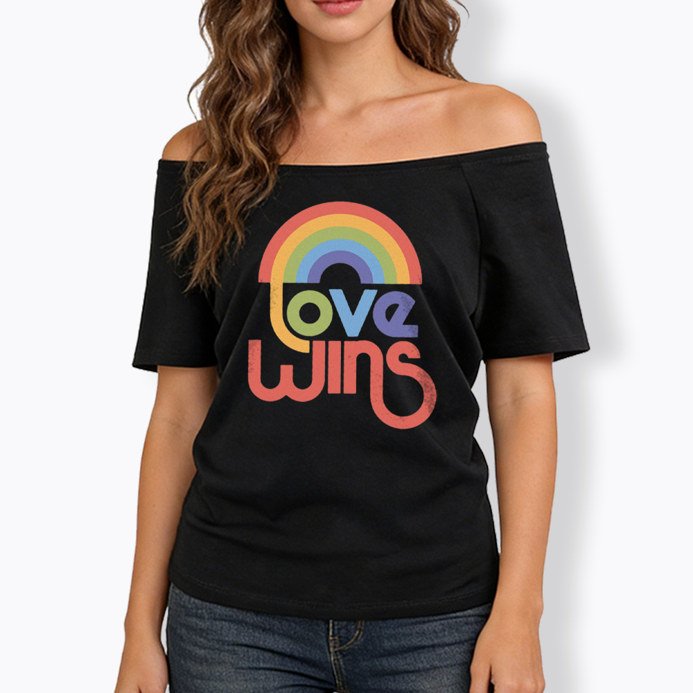 Love Wins Off Shoulder T-shirt