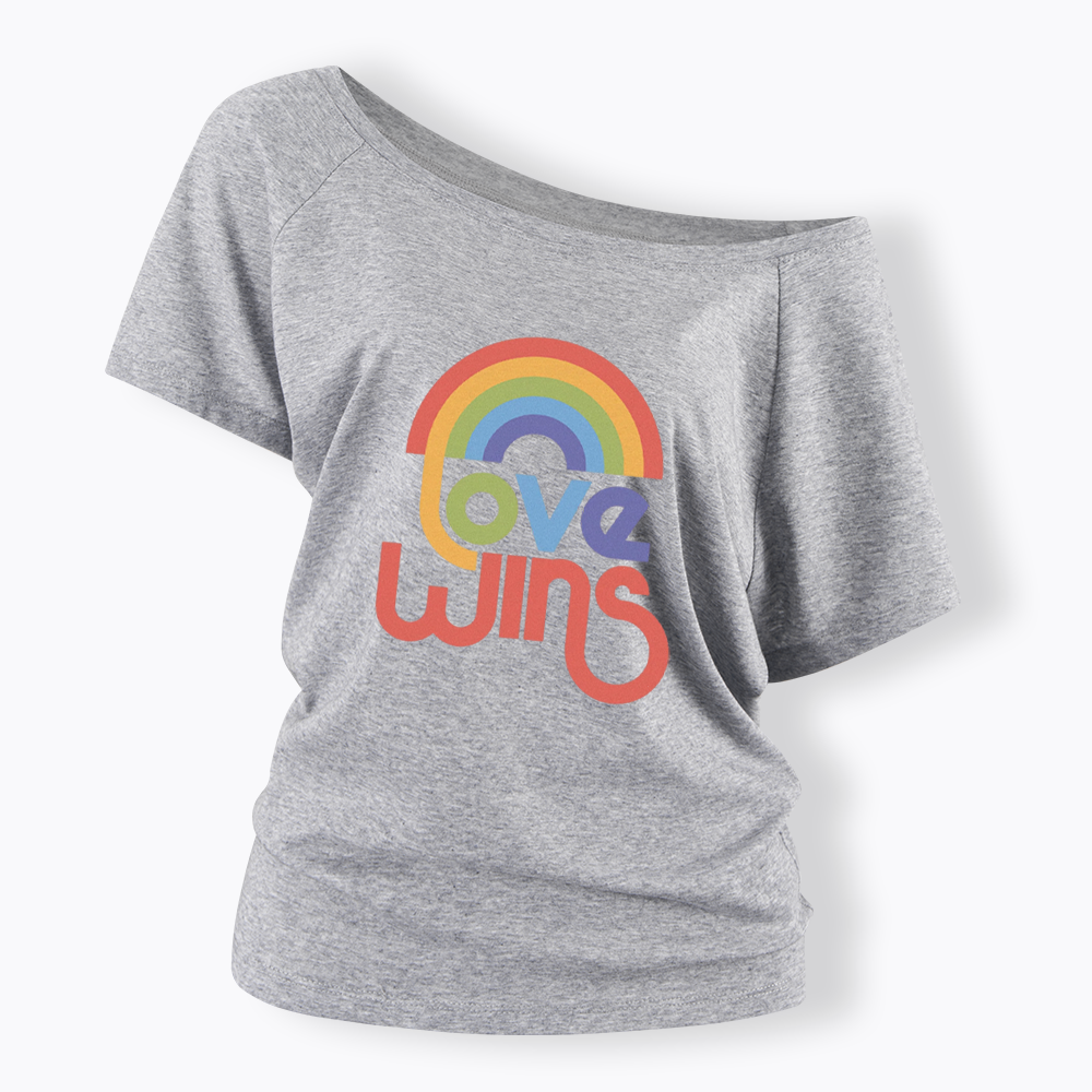 Love Wins Off Shoulder T-shirt