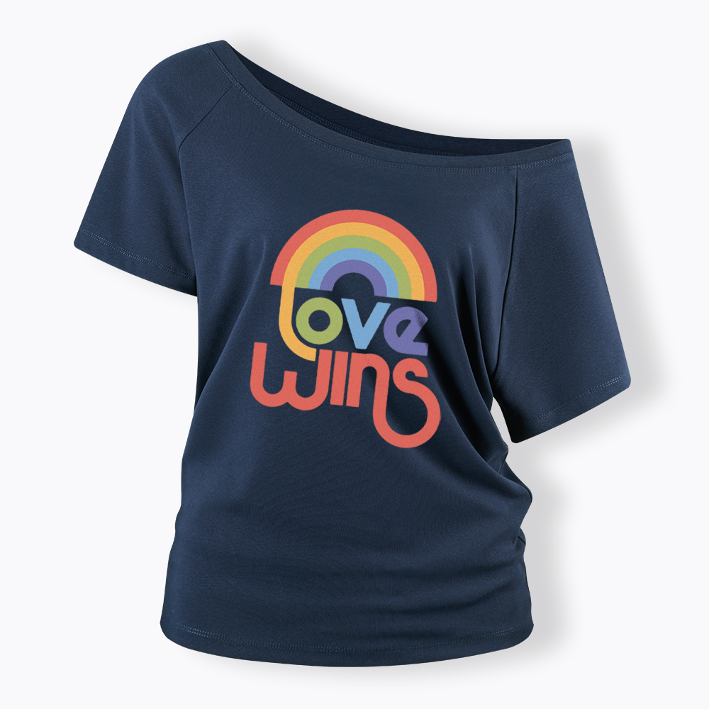 Love Wins Off Shoulder T-shirt