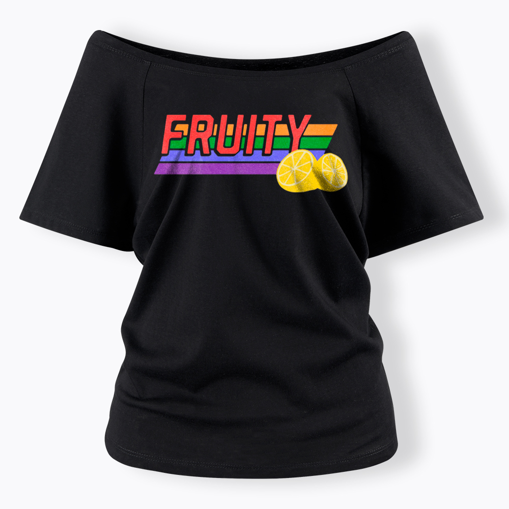 Fruity LBGTQ Pride Off Shoulder T-Shirt